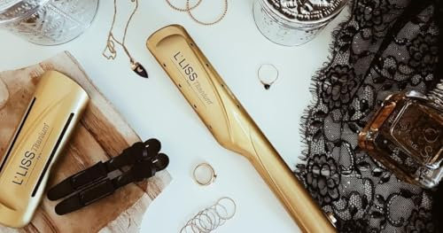 L'Liss Titanium Profi-Glätteisen – extra große Platten aus Titan für ein perfektes und schnelles Glätten (Gold)