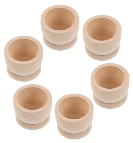 ROMISBABA 6 Pezzi Portauova in Legno Naturale per Decorazioni Pasquali Vassoio per Uova da Cucina e Esposizione Contatore Porta Uova Resistenti e Versatili per Progetti DIY e Casa