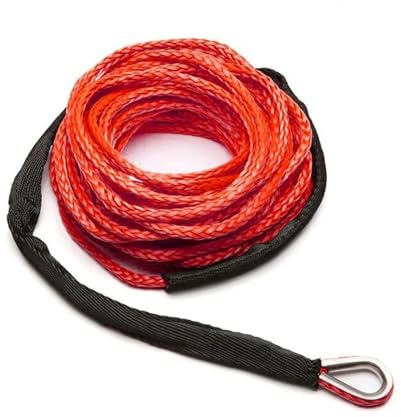 YXZKJZJ Corde de remorquage synthétique for treuil, 15 m x 6 mm/7 mm, 5800 lb/7700 lb/9300 LB, for véhicule Robuste, for VTT, UTV, SUV Forte capacité(Orange,7MM)