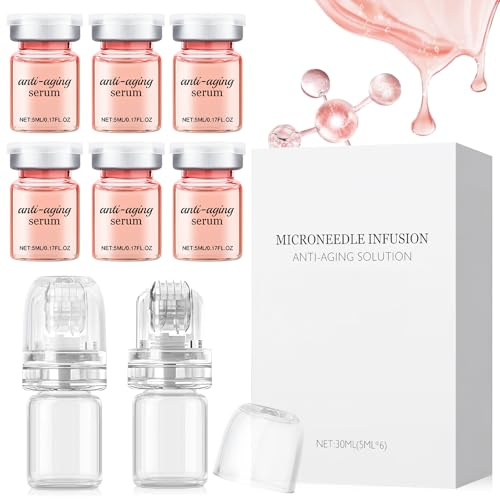 Micro Infusion Visage, Serum Microneedling Visage | Atténue les Ridules, Raffermit la Peau, la Laissant Douce et Lisse, Convient à Tous les Types de Peau, 6*5ml