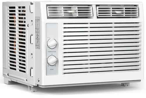 IEOWY 5000 BTU Window Air Conditioner Cools Up to 150 Sq. Ft Utral Quiet Air Conditioner Window Unit with Mechanical Controls 2 Fan Speeds Small Window AC Unit Ideal for Bedroom