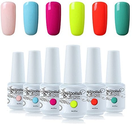 Vishine 6Pcs Soak Off LED UV Gel Nail Polish Varnish Nail Art Starter Kit Beauty Manicure Collection Set C006