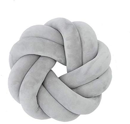 Cuscino a sfera nodo - Cuscino a sfera nodo Cuscino per pisolino fatto a mano Cuscino di peluche Decorativo Cuscino di tiro Per divano letto Camera da letto Ufficio viaggi Dia.30 Grigio