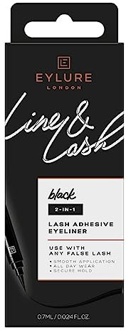 Eylure Line & Lash Black Lash Glue & Liner Pen, 0.7 ml (Pack of 1)