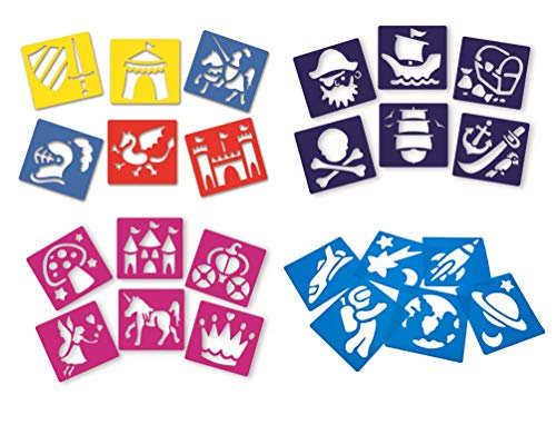 Washable Plastic Stencils | Fantasy Pack | 24 Stencils Included! | 15cm x 14.5cm