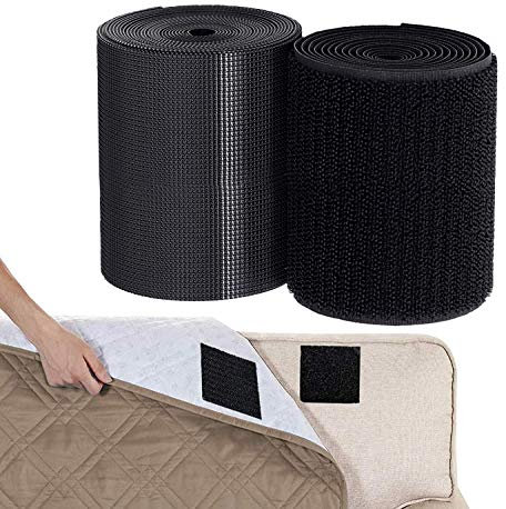TEUVO Klettband Nähen für Stoffe und Bekleidung, Nicht Anhaftend Klettverschluss zum Nähen für Bastel-, Heimwerker- und Nähprojekte, 11cm Breit 2M Lang
