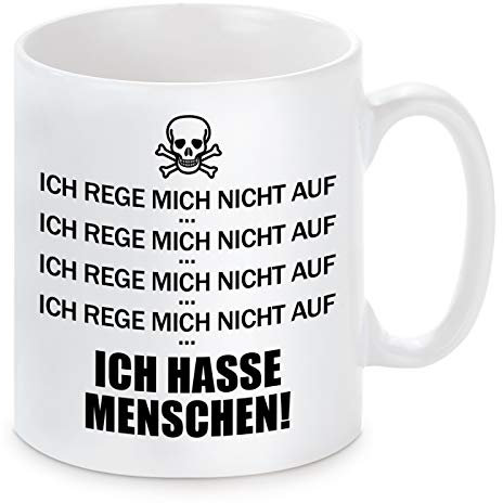 Herzbotschaft Tasse mit Motiv - Ich Hasse Menschen