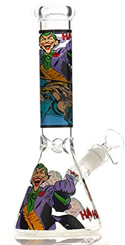 Glass Bong with percolate, Mini bong with 14.5mm Bong Bowl Height 20cm weight 400g Glass Pipe for Smoking bongs Nicotine Free (Mini Bongs) (26cm Blue Bong)