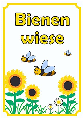 HB-Druck Schild Bienenwiese hochkant A6 (105x148mm)