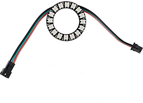 Sparkleiot 24 Bits WS2812 LED Ring mit SM2.54-3P Steckerdraht, WS2812B 5050 RGB LED Vollfarbmodul DC5V mit integrierten Treibern individuell programmierbar für Arduino Raspberry Pi ESP8266