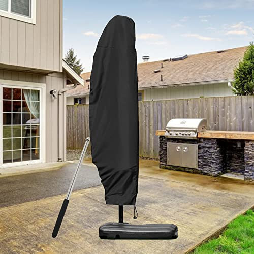 Victarvos Housses pour Parasols Déporté 3x3m, Protection Imperméable avec 1,4m de Fermeture Éclair, 265x40/70/50cm avec Tige Télescopique