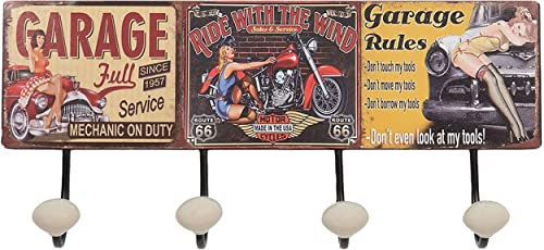 Clayre & Eef 6Y5014 Wandgarderobe Rot 40x7x18 cm