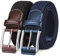 BULLIANT Elastischer Flechtgürtel 2er, Gürtel Herren Damen Stoffgürtel Geflochten Stretchgürtel Golfgürtel 35mm(Schwarz/Antikblau-105cm/30-34 taille verstellbar)