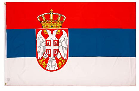 PHENO FLAGS Bandera de Serbia - Bandera serbia 90 x 150 cm - Bandera nacional resistente a la intemperie para asta - 100% poliéster