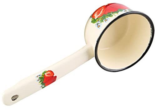 Alipis Pentola Smaltata Per Latte Design Vintage Riscaldamento Per Induzione Gas Ed Elettrico Facile Da Pulire e Portatile Fragola