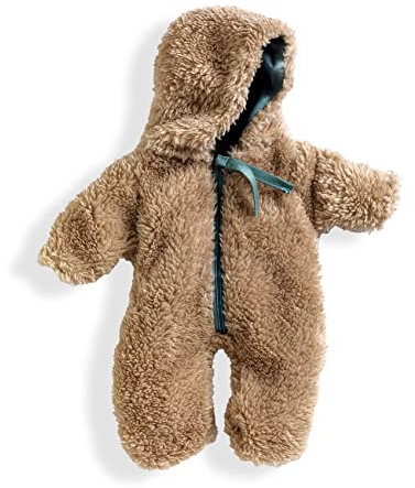 DJEC0 POMEA Puppen-Overall 30-34 cm – Teddyanzug mit Reißverschluss – Kuschelige Winterkleidung für Puppen – Leicht anziehbar – Ab 18 Monaten – Weich & warm