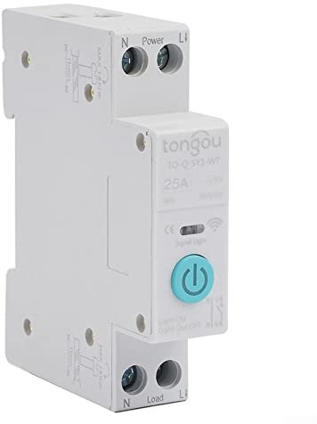 SPORTARC für Tuya 25A WiFi Smart Leitungsschutzschalter 1P DIN-Schiene Home Fernbedienung Schalter für Smart Life WiFi 1P Hutschiene für Smart Home Wireless Fernbedienung Schalter