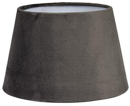 Premium Lampenschirm aus Samt E27 auch möglich E14 | Ersatzlampenschirm | Polyester | Farbe: grau/Größe Ø 20cm | Für Stehlampe | Hängelampe | Tischlampe | Deckenlampe