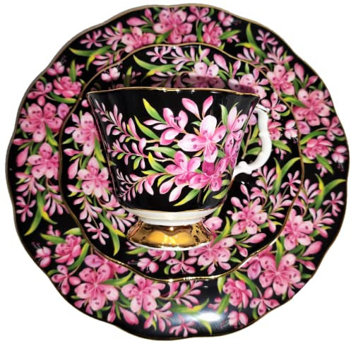AngiesStrickZauber Venduto: Royal Albert/Original/Provincial Flowers – Fireweed/1 tazza – 1 piattino – 1 piatto da torta/originale – Bone China/Inghilterra