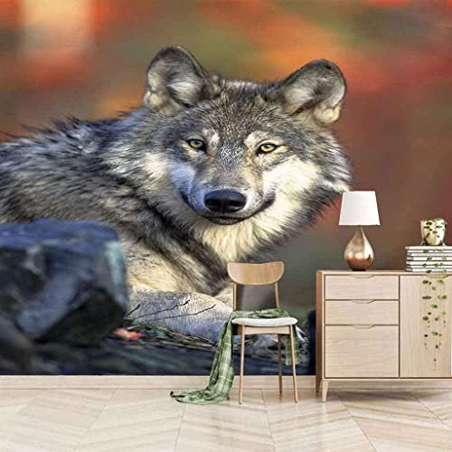 3D-Wandbilder Für Das Wohnzimmer Individuelle Fototapete Tierischer Wolf Tapete 3D-Tapetenpaste Wohnzimmer Die Wand Für Schlafzimmer Wandbordüre - Für Büro Schlafzimmer Esszimmer 400(B) x280(H) cm