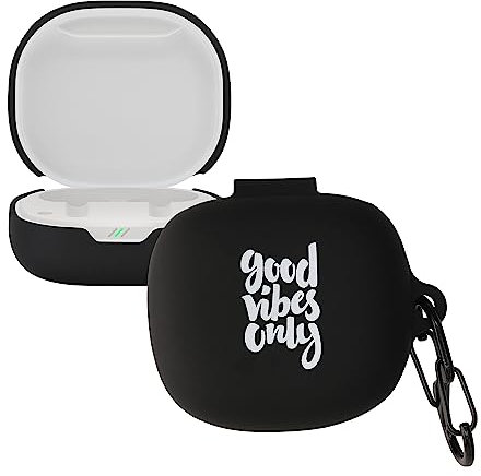 kwmobile Carcasa para Auriculares Compatible con JBL Wave 300 TWS Funda - Carcasa Protectora de Silicona - Good Vibes Only