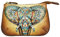Anuschka Münzbörse aus handbemaltem Leder, mittelgroß, mit Reißverschluss und Schlüsselringen - Elephant Mandala