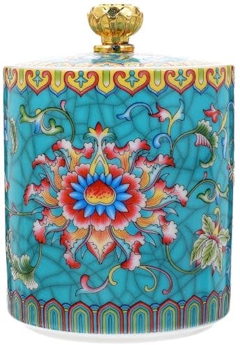 Kichvoe Ceramic Tea Jar Enamel Ceramic Tea Canister Food Storage Container Tins Jar with Airtight Lid Tank for, Coffee Beans, Sugar, Nuts Sky-blue Sugar Canisters
