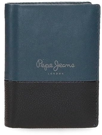 Pepe Jeans Double Portefeuilles et Porte-Monnaie en Cuir de Vachette, Noir, Kaki, Marine, différentes Tailles, Bleu Marine, Talla única, Double Portefeuille