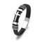 Minicremation Kreuz Einäscherung Urne Armband für Asche Echtes Leder Memorial Asche Schmuck Urne Bangles Medaillon Keepsake Armband für Männer (24CM, Silver)