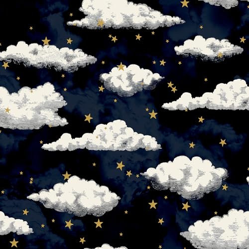 Arthouse 923907 Papier peint Motif étoiles et nuages Bleu marine