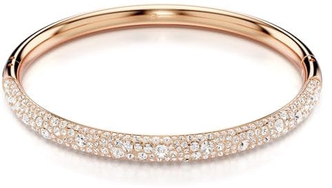 Swarovski Bracciale rigido Meteora, Pavé a neve, Bianco, Placcato color oro rosa
