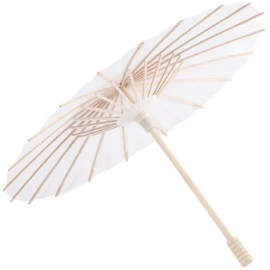 Dekorativer Sonnenschirm aus Wei?em Papier f¨¹r Schule und Dekoration, Erm?glicht DIY-Handbemalung mit Vintage-Aussehen, Robust und Langlebig (Durchmesser 30 cm)