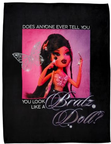 Franco Collectibles Bratz Bedding Überwurf, superweicher Plüsch, seidig, 117 x 152 cm, offizielles Lizenzprodukt
