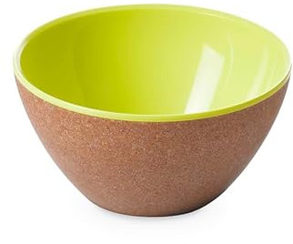 OMADA Design - Ciotolina per Dolci da 0,3 lt - Contenitore in plastica e Legno - Durevole e infrangibile - Made in Italy - Linea Ecoliving - Verde Acido