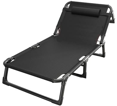 XYXHEII Liegestuhl Klappstuhl, Sonnenliege Liegestuhl Klappbar, Tragbare Gartenliege Verstellbarer, Tragbare Home Lounge Stuhl, Für Balkon, Terrasse (A)