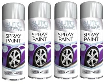 YSAMAX All Purpose Auto-Extreme Spray Paint, Boast a Stunning Appearance, Long-Lasting Durability, Effortless Excellence, Silver Wheel, 250 ML (4PCS)