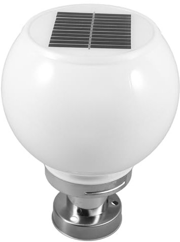 Homoyoyo LED Lampe Pilier Portail Solaire Exterieur, Lampes Solaires Dextérieur À Led Blanches De 200 Mm Installation et Patio Eclairage IP65 Étanche,Inoxydable,Télécommande Dimmable Minutage