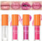 Lippenöl Kit 4er Pack, Feuchtigkeitsspendender Lip Oil Lipgloss mit Weich Applikator, Reduziert Feine Linien Nicht Klebriges Nährende Lippen Care (#Set A)