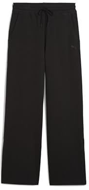 PUMA Damen HER Comfort High-Waist Straight Pants Gestrickte Hosen, PUMA Black, XS