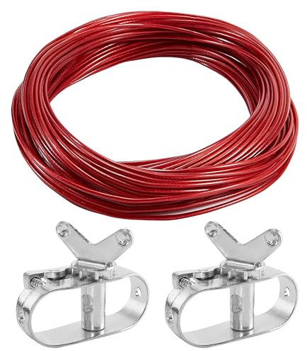 Pool Cover Cable and Winch - 150CW Heavy-Duty Pool Cover Cable with 2 Ratchet for Securing Above Ground Swimming Pool Covers