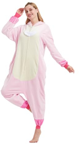 ALANTOP Pijama unisex para adultos, disfraz de animal de una pieza, disfraz de Halloween, cosplay, Navidad, ropa de dormir para mujeres y hombres