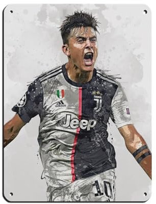 GJHTQLP Paulo Dybala 3 Blechschild, Vintage, Metall, Pub, Club, Café, Bar, Zuhause, Wandkunst, Dekoration, Poster, Retro, 30 x 40 cm
