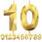 Geburtstagskerzen Zahlen 10, 5cm 3D Gold Geburtstagskerzen, Kerzen Geburtstag, Zahlenförmige Kerze, Tortendeko Geburtstag für Geburtstag Party, Hochzeiten, Jubiläen, Birthday Candle Nummer 10