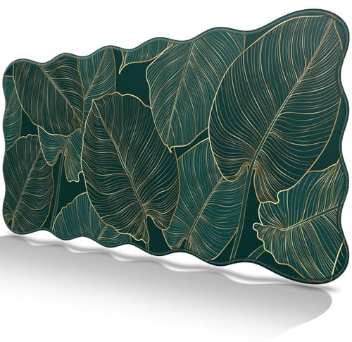 Abetcabe Gaming Mauspad XXL, Mousepad 900 x 400mm, Grün Mauspad groß Unregelmäßig Vernähte Kanten Anti-Rutsch Schreibtischunterlage für Büro, Home, Gaming