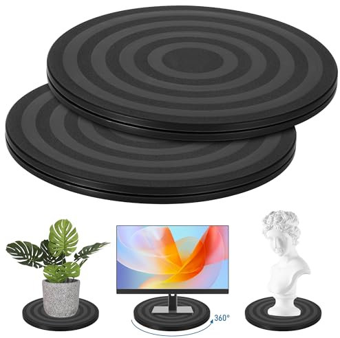 Yimomoyi 2 Pack 8 Inch Rotating Swivel Stand Turntable, Multi-use Rotating Platform With Steel Ball Bearings Heavy Duty 360° Rotating Swivel Stand Turntable For Tv Computer Monitor Cake Lazy Susan