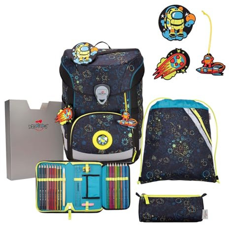 DerDieDas ErgoFlex Easy Exklusiv LED Schulranzenset 5-teilig Crazy