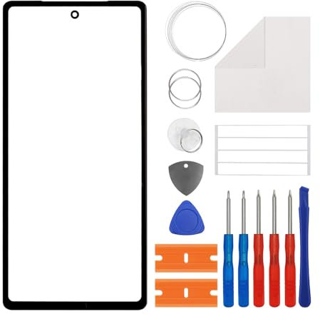 Vvsialeek Vorderseite Bildschirm Glas äußere Platte Linse Ersatz mit Google Pixel 7A [6.1] GWKK3, GHL1X, G0DZQ, G82U8 (No LCD Screen and Touch Digitizer) with Toolkit
