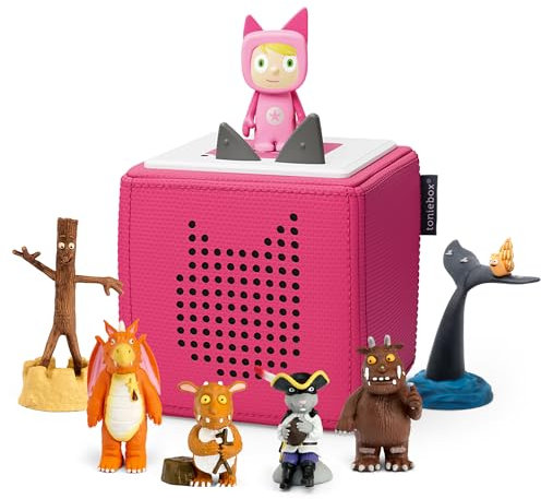 tonies Julia Donaldson Bundle with Pink Toniebox Starter Set incl. 1 Creative and 6 Characters, Gruffalo, Gruffalo's Child, Stick Man, Highway Rat, Snail and the Whale, Zog