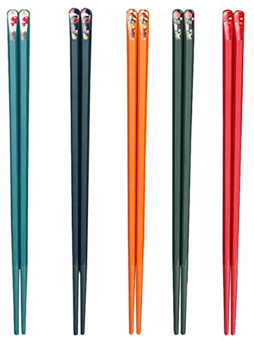 Cabilock 5 Paires Baguettes en alliage Japon baguettes réutilisables Gadgets ghibli pliables japanese chopstick degisements vaisselles de cuisine cuspides