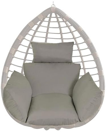 DKJAHSEK Schaukelstuhlkissen, wasserdicht, Schaukel-Ei-Stuhlkissen mit Kissen, Garten-Hängekorb-Stuhlsitz, waschbares Schaukelstuhlkissen FüR HäNgesessel